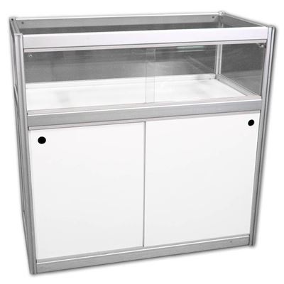 Picture of Glass desk with sliding doors